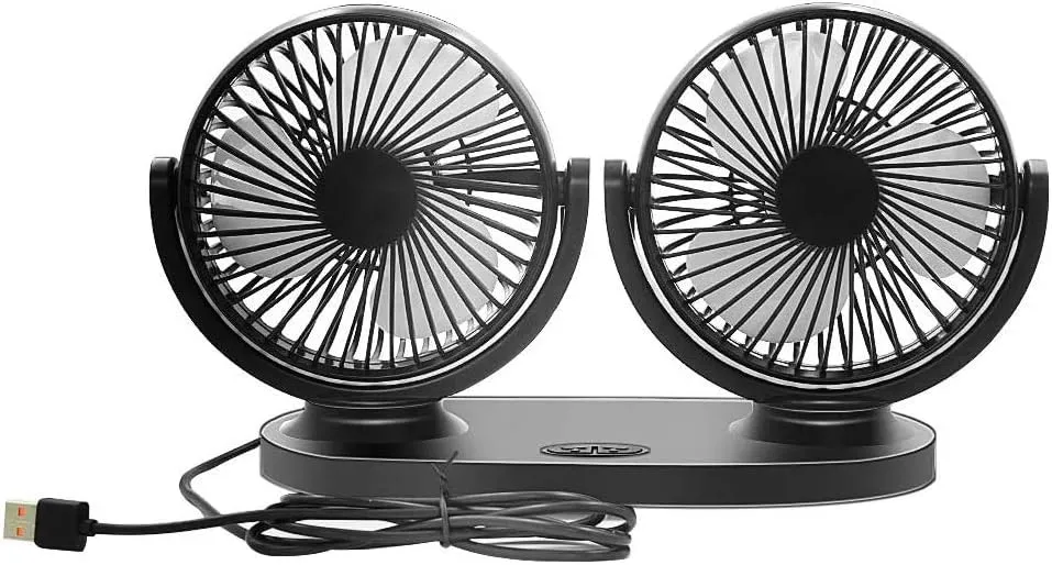 Aoneky 5V 2A 360 Rotating Dual USB Fan - Portable Personal Office Desk Car USB Fan 360-degree rotating fan for home use