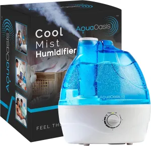 AquaOasis Cool Mist Humidifier (2.2L Water Tank) Quiet Ultrasonic Humidifiers for Bedroom & Large room - Adjustable -360 Rotation Nozzle, Auto-Shut Off, Humidifiers for Babies Nursery & Whole House Desktop fan with humidification feature