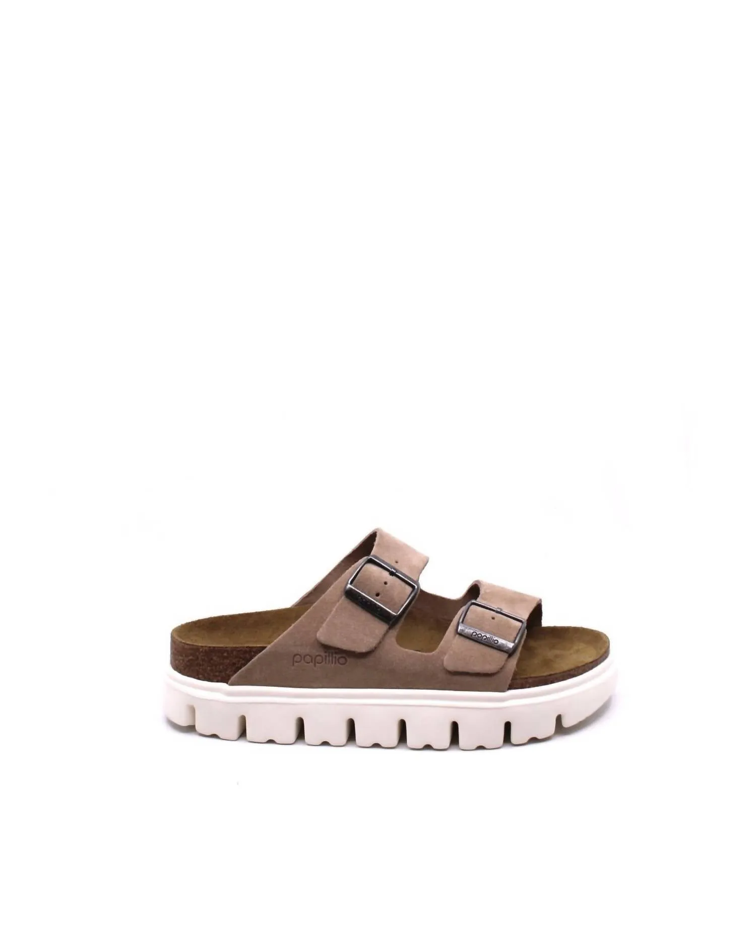 Arizona Chunky Suede Narrow Sandal In Warm Sand