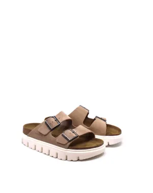 Arizona Chunky Suede Narrow Sandal In Warm Sand