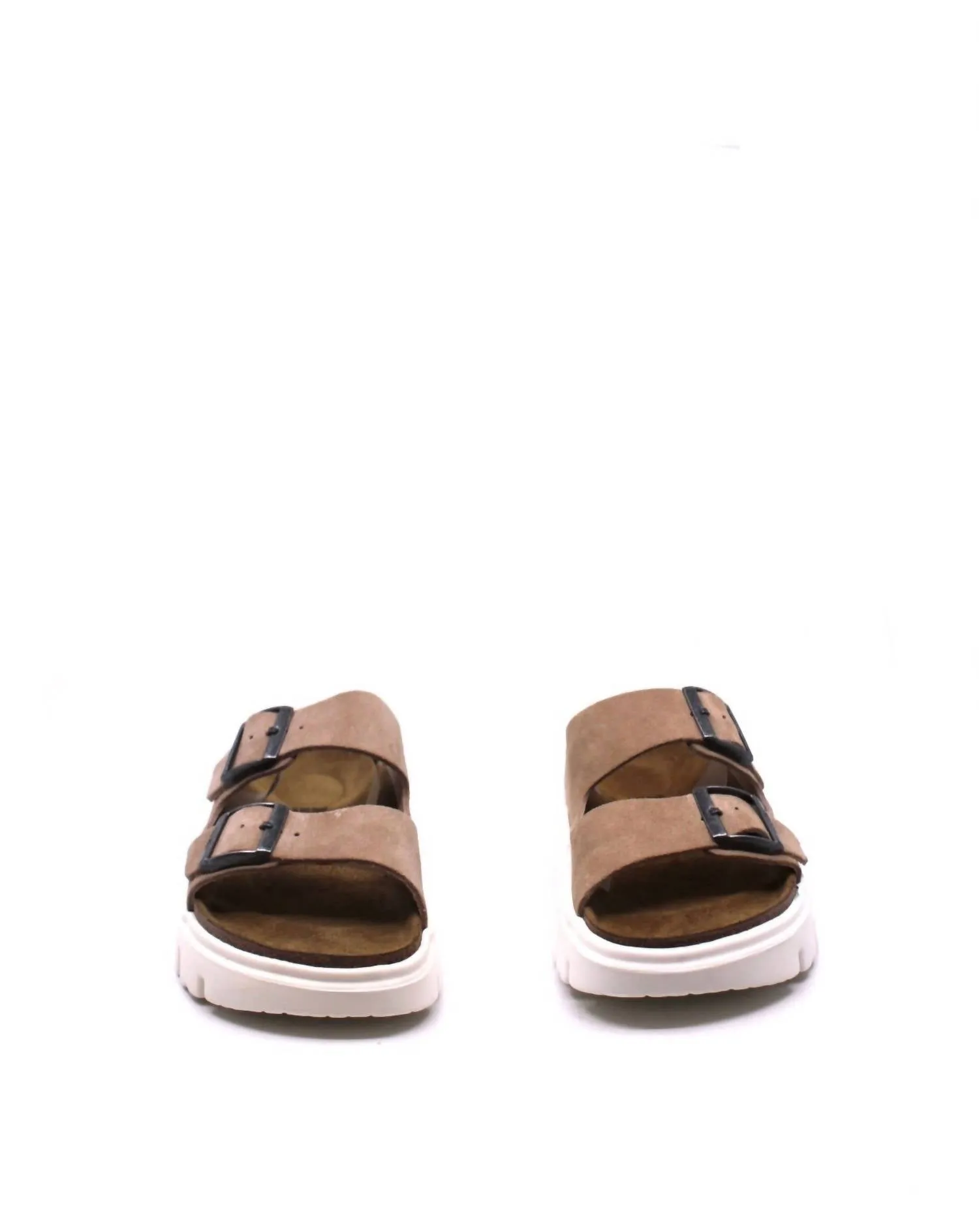 Arizona Chunky Suede Narrow Sandal In Warm Sand