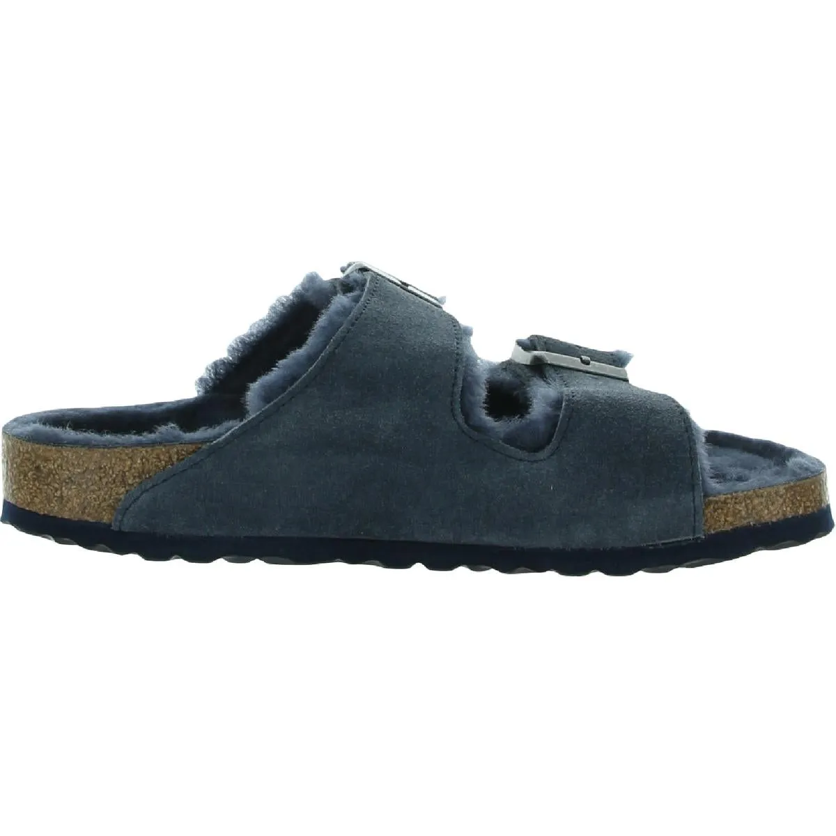 Arizona Fur Womens Suede Faux Fur Lined Footbed Sandals