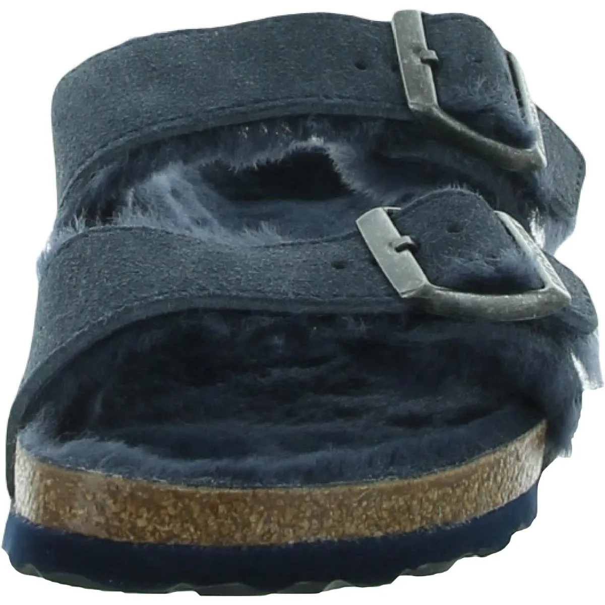 Arizona Fur Womens Suede Faux Fur Lined Footbed Sandals