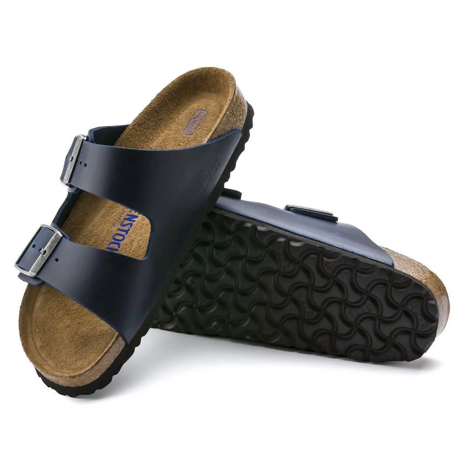Arizona Oiled Leather Flats In Blue