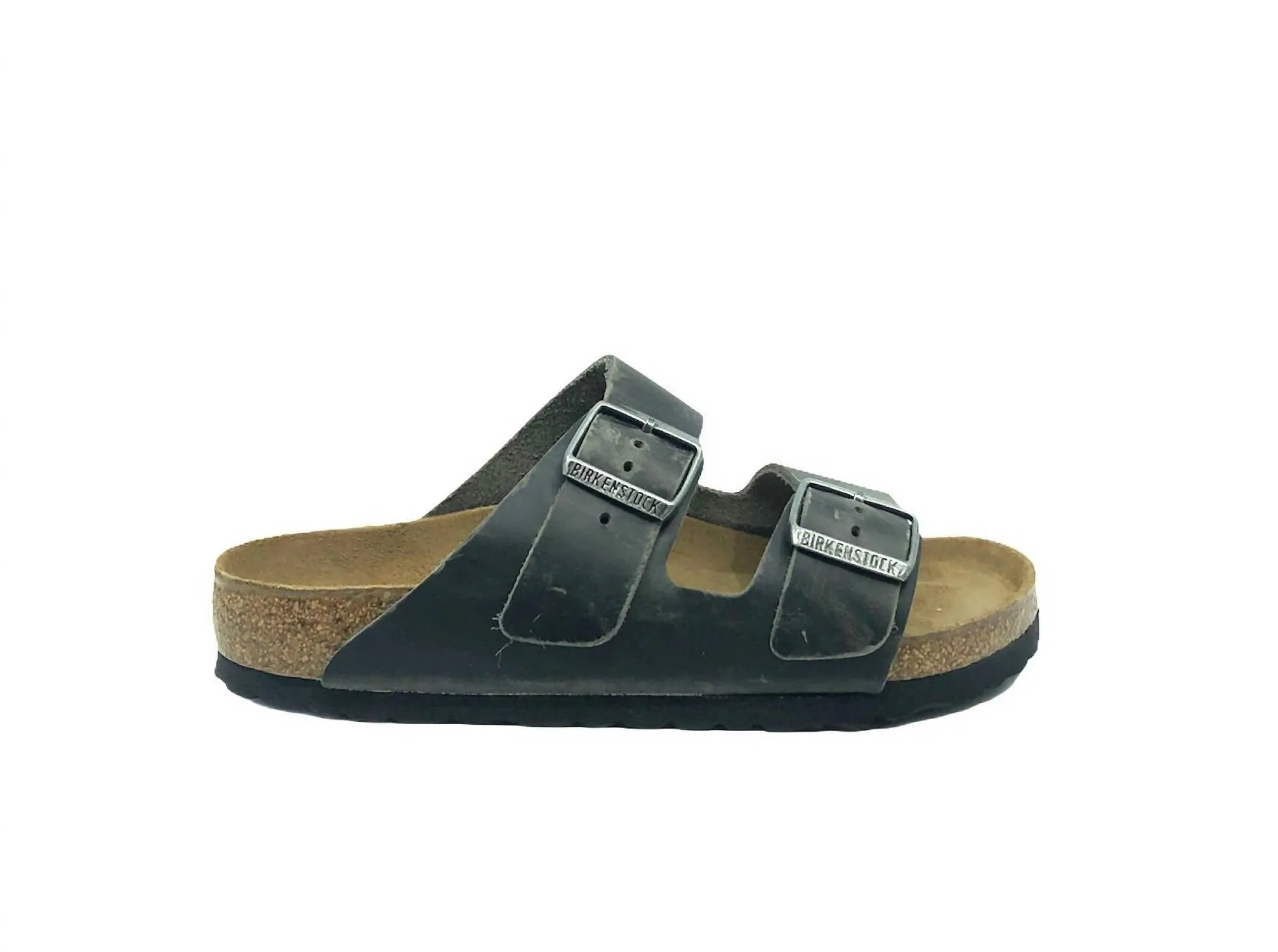 Arizona Soft Footbed Narrow Sandal In Iron Leather