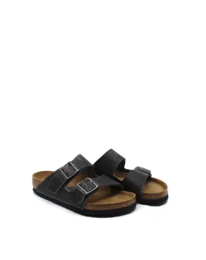 Arizona Soft Footbed Narrow Sandal In Iron Leather