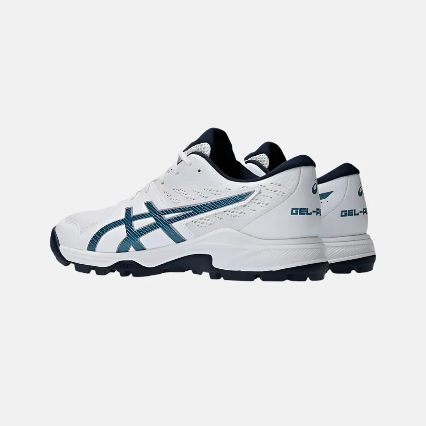 Asics GEL-PEAKE 2 Unisex Cricket Shoes -White/Atlantis Blue Asics Shoes