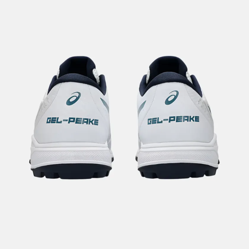 Asics GEL-PEAKE 2 Unisex Cricket Shoes -White/Atlantis Blue Asics Shoes