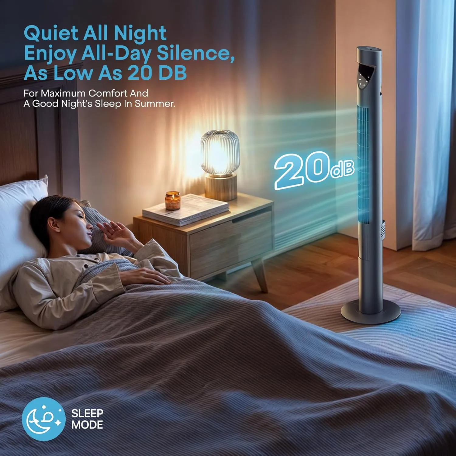 Athena Collection 47" Tower Fan for Bedroom, 25ft/s Velocity Standing Cooling Fan Electric Bladeless Fan with Remote, 3 Speeds, 3 Modes, 12H Timer, Oscillating Quiet Floor Fan for Indoors, Gray