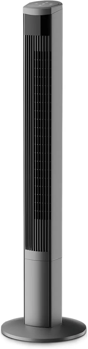 Athena Collection 48" Bladeless Tower Fan, 49ft/s Quiet Floor Fan with Remote & Touch Control, 70 Oscillation, 8 Speeds & 4 Modes, 12H Timer for Bedroom, Living Room, Home Office, Gray Tower bladeless fan for modern homes