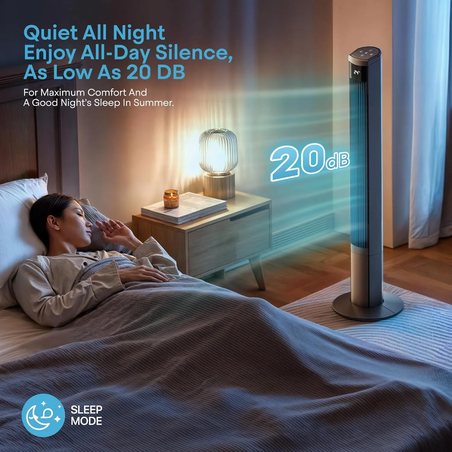 Athena Collection 48" Bladeless Tower Fan, 49ft/s Quiet Floor Fan with Remote & Touch Control, 70 Oscillation, 8 Speeds & 4 Modes, 12H Timer for Bedroom, Living Room, Home Office, Gray
