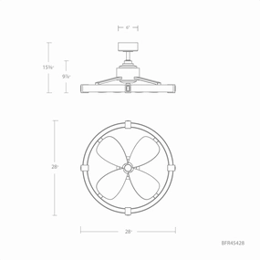 Atomic 29" LED Smart Fandelier ceiling fans with integrated LED lighting