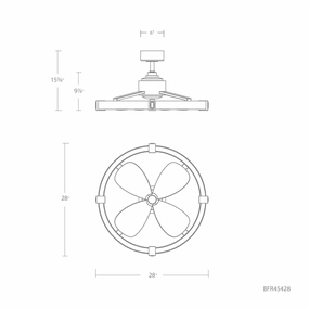 Atomic 29" LED Smart Fandelier led ceiling fans with light and remote
