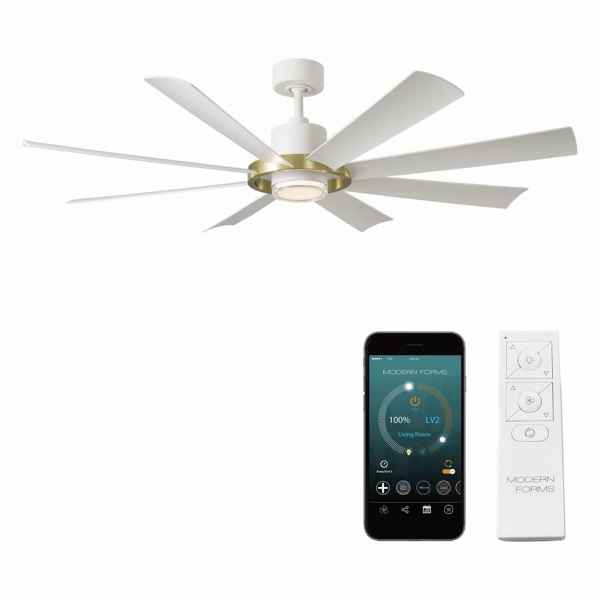 Aura Indoor/Outdoor 8-Blade 60" LED Smart Ceiling Fan