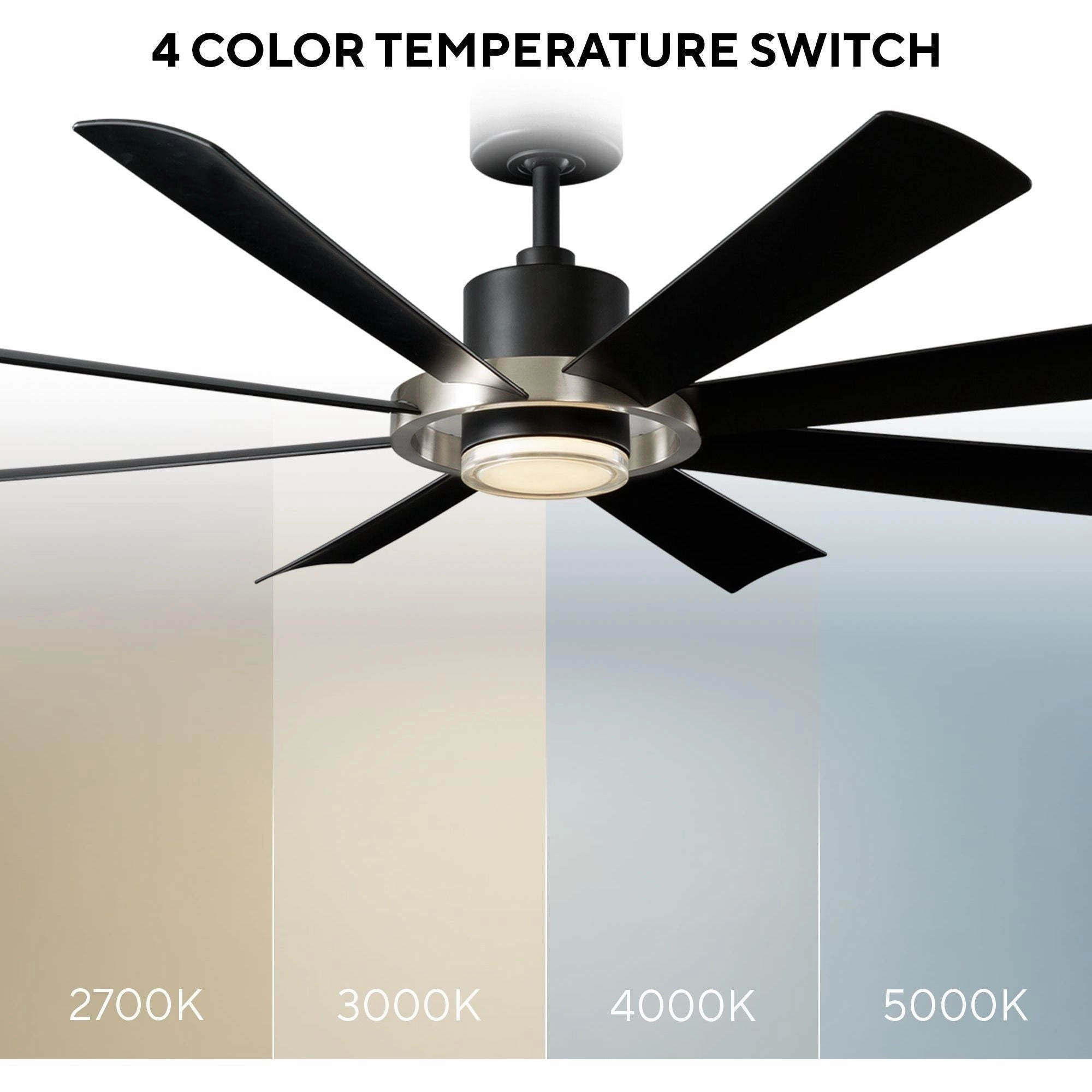 Aura Indoor/Outdoor 8-Blade 60" LED Smart Ceiling Fan