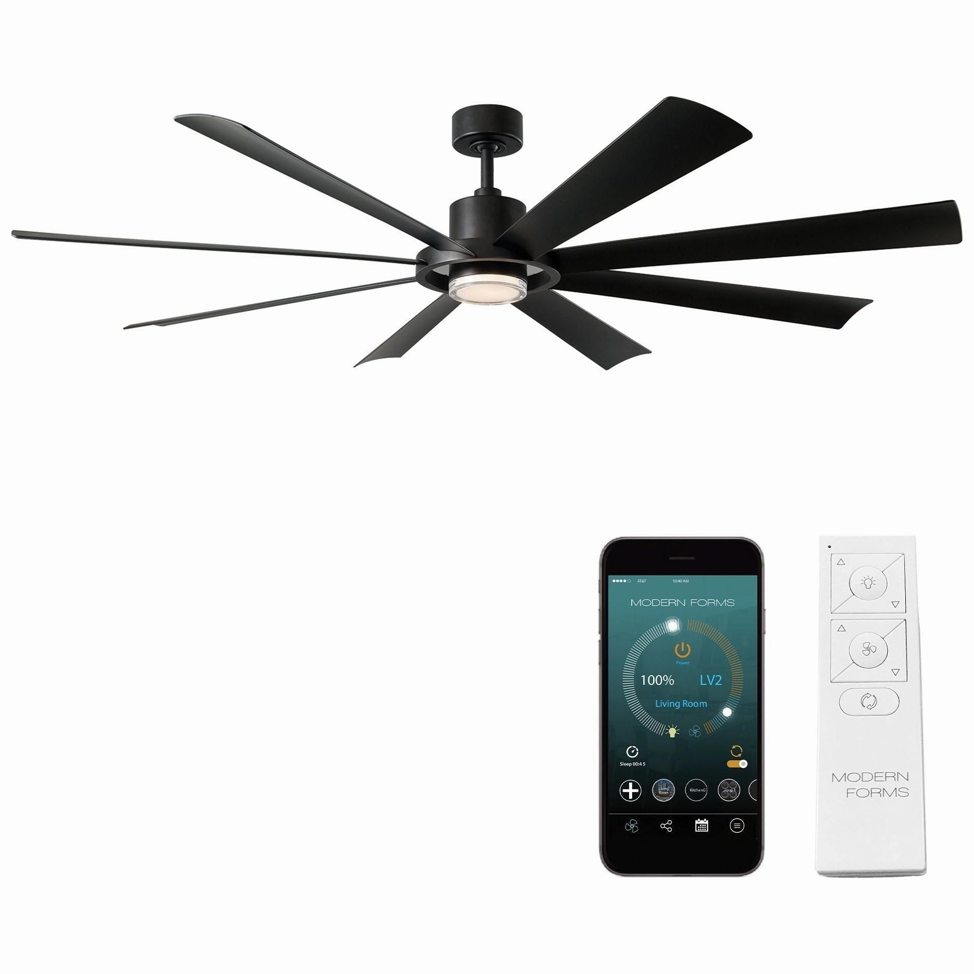 Aura Indoor/Outdoor 8-Blade 72" LED Smart Ceiling Fan