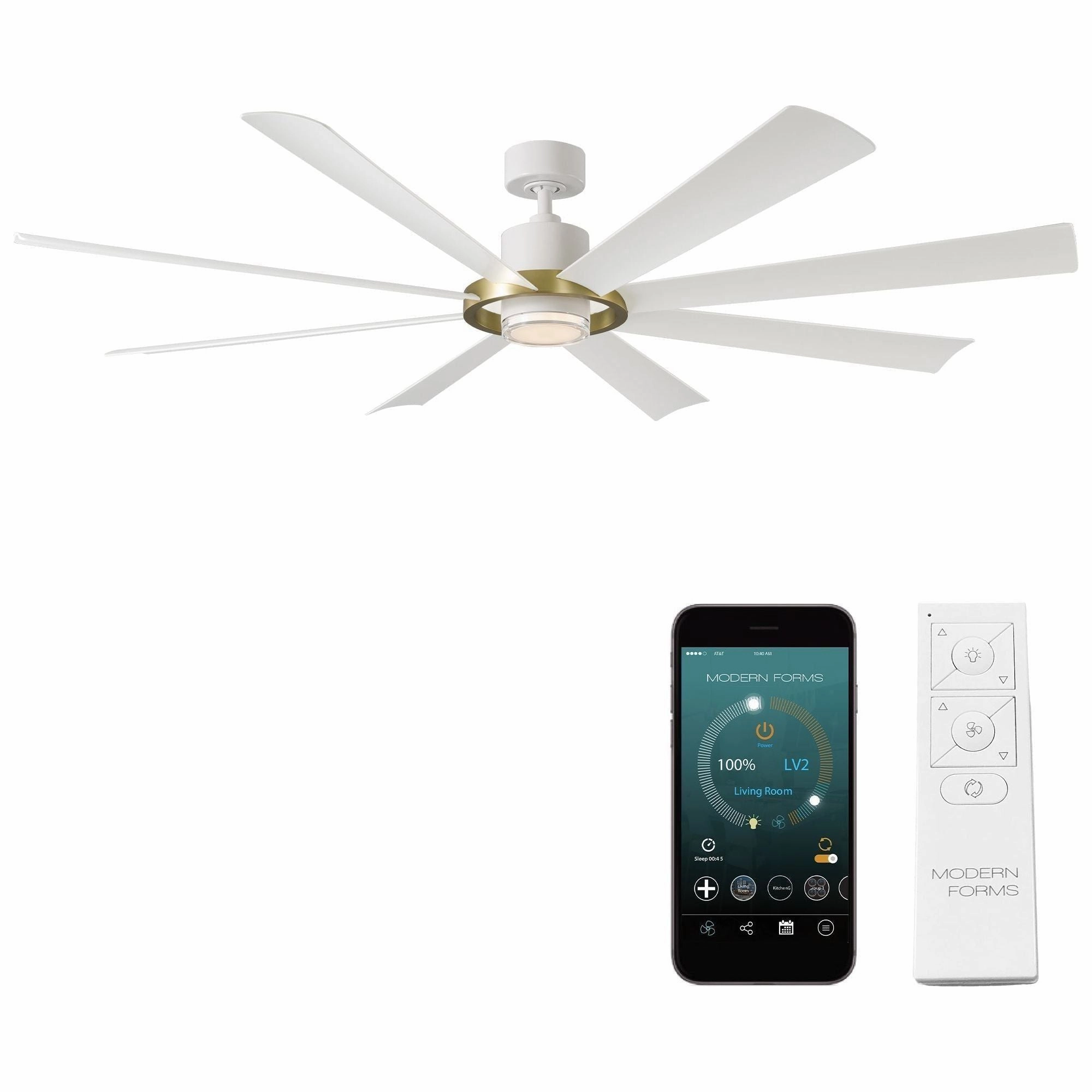 Aura Indoor/Outdoor 8-Blade 72" LED Smart Ceiling Fan
