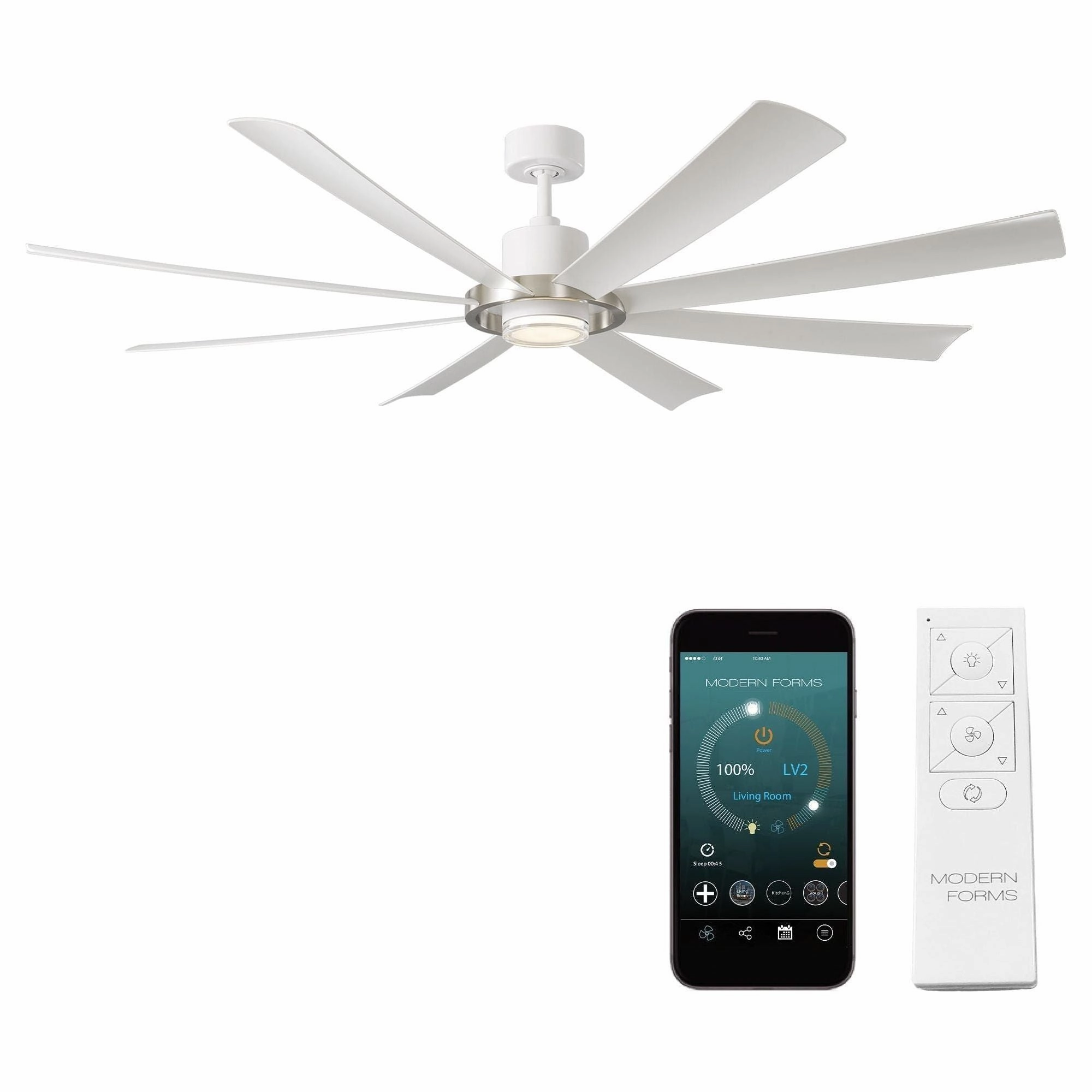 Aura Indoor/Outdoor 8-Blade 72" LED Smart Ceiling Fan