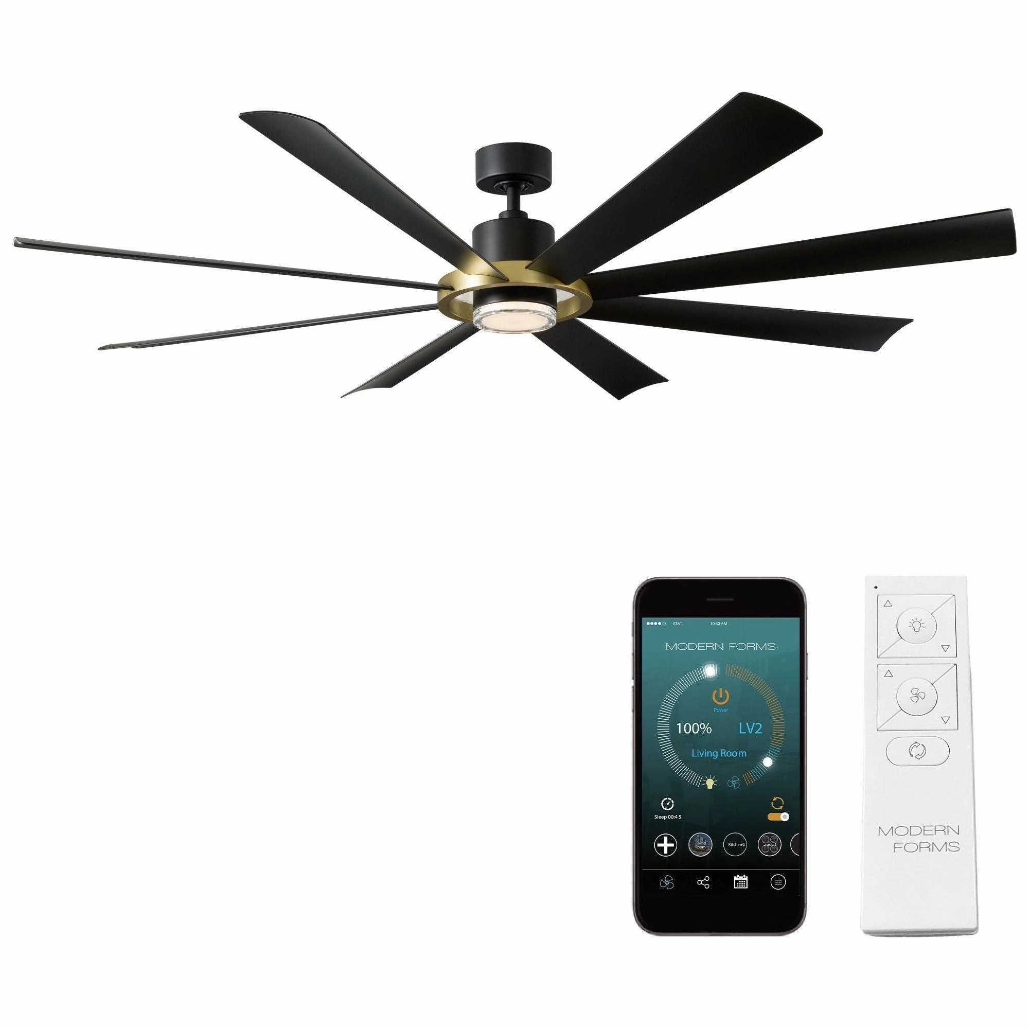 Aura Indoor/Outdoor 8-Blade 72" LED Smart Ceiling Fan