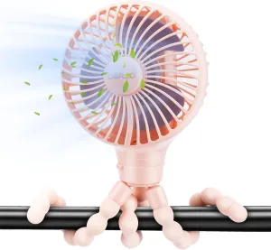 Automatic Oscillating Stroller Fan, With Detachable Tripod and 180 Electric Powered Rotate Portable Personal Small Mini Rechargeable USB Car Seat Clip on Fan for Crib Office Treadmill Bike Travel Rear-mounted fan for childrens safety