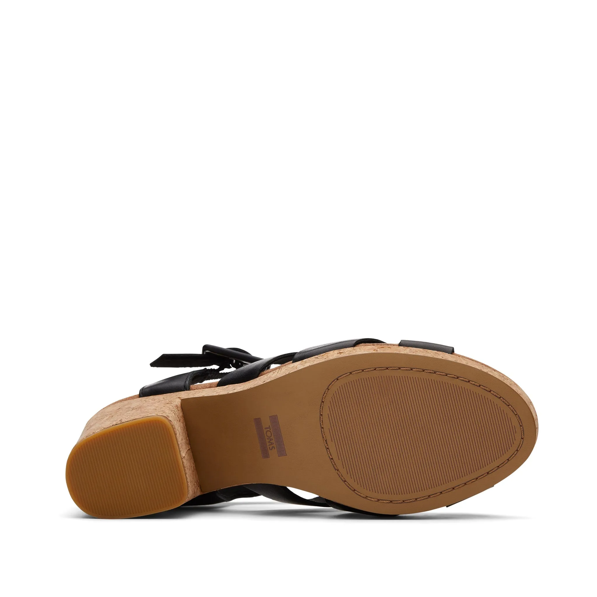 Ava Black Leather Platform Sandal