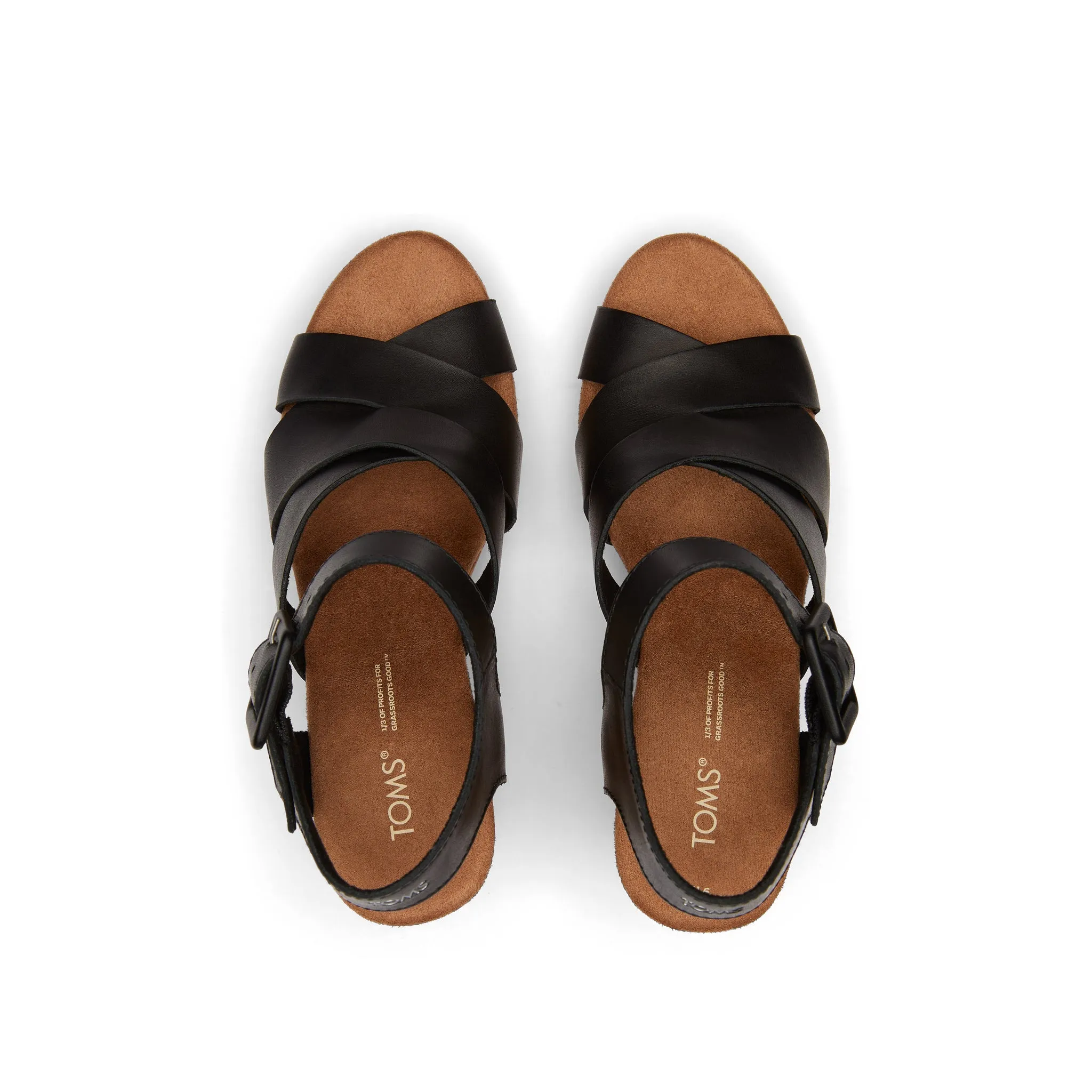 Ava Black Leather Platform Sandal