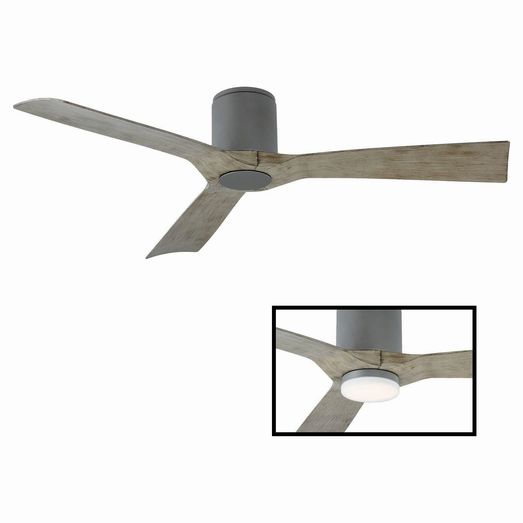 Aviator Indoor/Outdoor 3-Blade 54" Smart Flush Mount Ceiling Fan with Remote Control