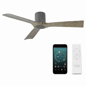 Aviator Indoor/Outdoor 3-Blade 54" Smart Flush Mount Ceiling Fan with Remote Control quiet ceiling fans with remote control