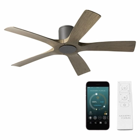 Aviator Indoor/Outdoor 5-Blade 54" Smart Flush Mount Ceiling Fan with Remote Control smart ceiling fans with voice control