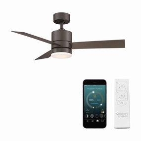 Axis Indoor/Outdoor 3-Blade 44" Smart Ceiling Fan with LED Light Kit and Remote Control quiet ceiling fans with remote control