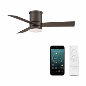 Axis Indoor/Outdoor 3-Blade 44" Smart Flush Mount Ceiling Fan with LED Light Kit and Remote Control smart ceiling fans with voice control