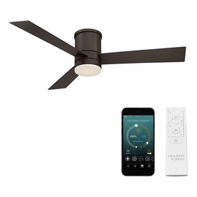Axis Indoor/Outdoor 3-Blade 52" Smart Flush Mount Ceiling Fan with LED Light Kit and Remote Control smart ceiling fans with voice control