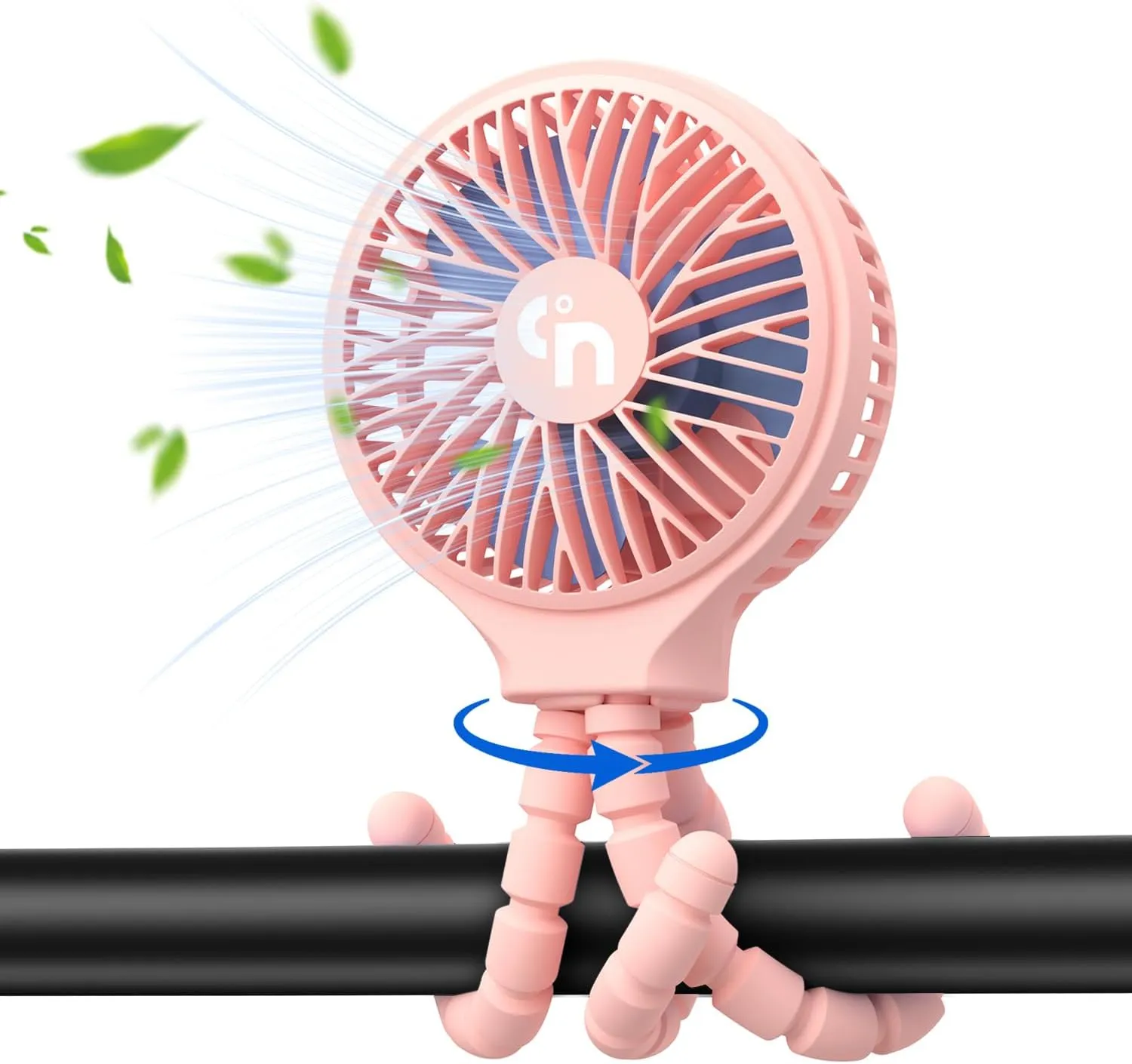 Baby Stroller Fan, Battery Operated Clip-on Portable, 3 Speed 360 Rotate Car Seat, USB Rechargeable Handheld Cooling for Crib Treadmill Travel 360-degree rotating fan for home use