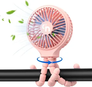Baby Stroller Fan, Battery Operated Clip-on Portable, 3 Speed 360 Rotate Car Seat, USB Rechargeable Handheld Cooling for Crib Treadmill Travel 360-degree rotating fan for home use
