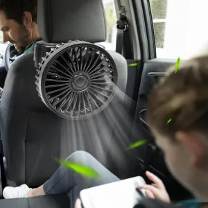 Back Seat Fans,Adjustable Car Backseat Fan for Kids USB Powered Fan for Car No Battery Solar-powered car fan for ventilation