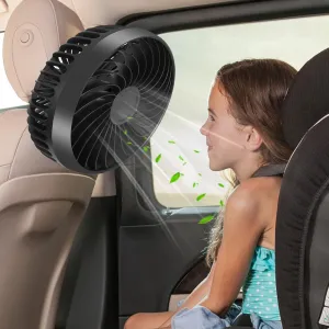 Back Seat Fans,Adjustable Car Backseat Fan for Kids USB Powered Fan for Car (No Battery) Rear-mounted fan for childrens safety