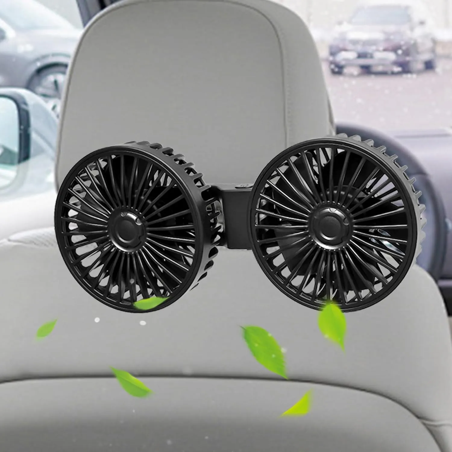 Backseat Car Fan, Car Fan for Back Seat, Back Seat Fans for Kid (No Battery) Rear-mounted fan for childrens safety