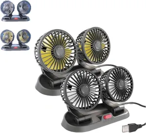 Backseat Fan For Baby Rear Facing, Fan For Backseat Kids,Adjustable Car Back-Seat F-An,USB Powered Car Seat Fans,Car Window Fans For Side Windows,3 Speeds & 360 Rotatable Window F-An (Black Yellow) Rear-mounted fan for childrens safety