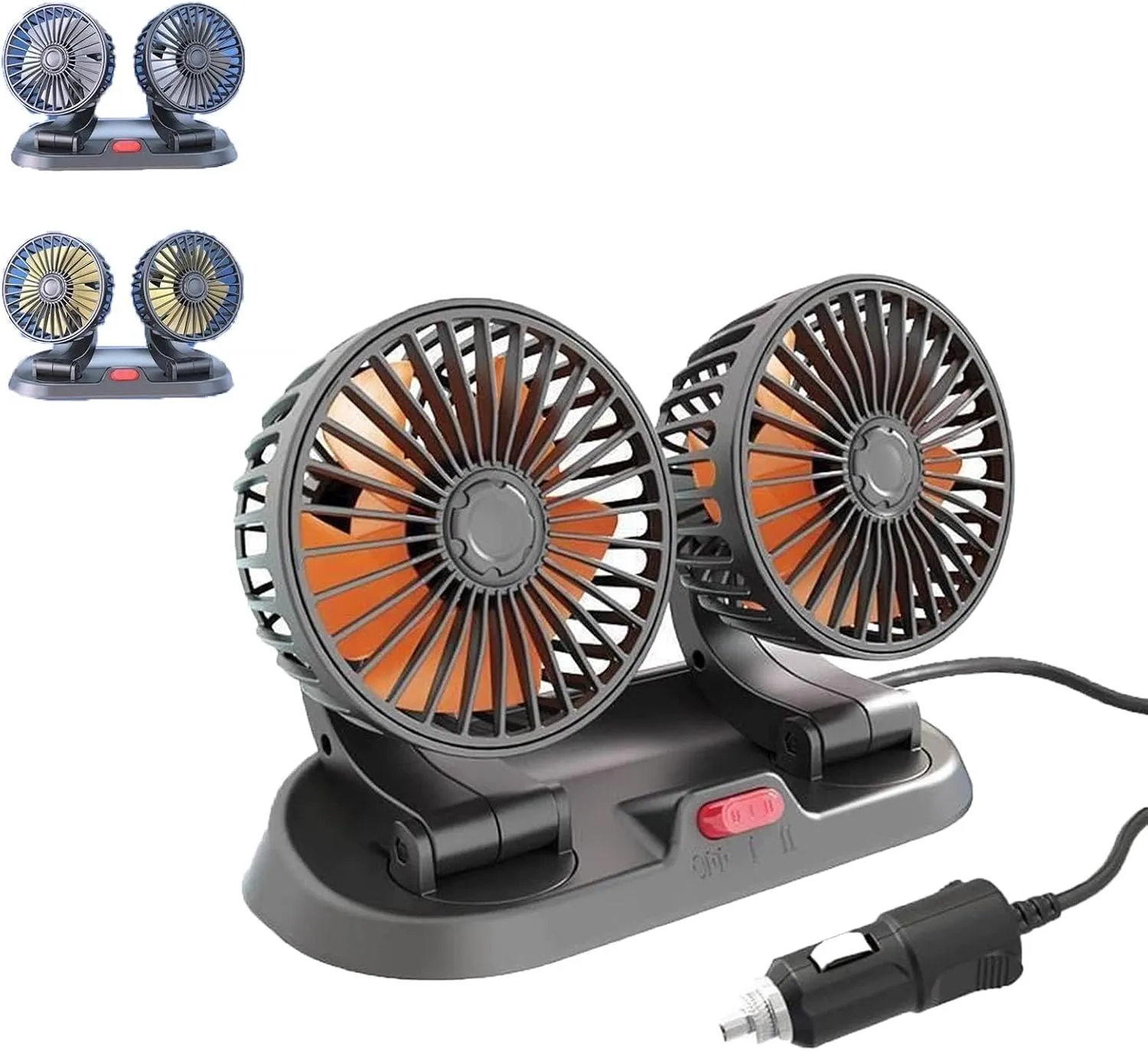 Backseat Fan For Baby Rear Facing, Fan For Backseat Kids,Adjustable Car Back-Seat F-An,USB Powered Car Seat Fans,Car Window Fans For Side Windows,3 Speeds & 360 Rotatable Window F-An (Orange) Rear-mounted fan for childrens safety