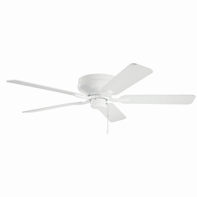Basics Pro Legacy 52"Ceiling Fan White hugger fans for rooms with low ceilings