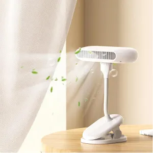 battery Operated Stroller Fan,Mini Portable portable fan usb rechargeable,clip on fan for stroller,clamp fans,Bladeless 4-Speeds,for Car Seat Crib Bike Treadmill Travel,White(Clamp) Octopus-shaped decorative fan