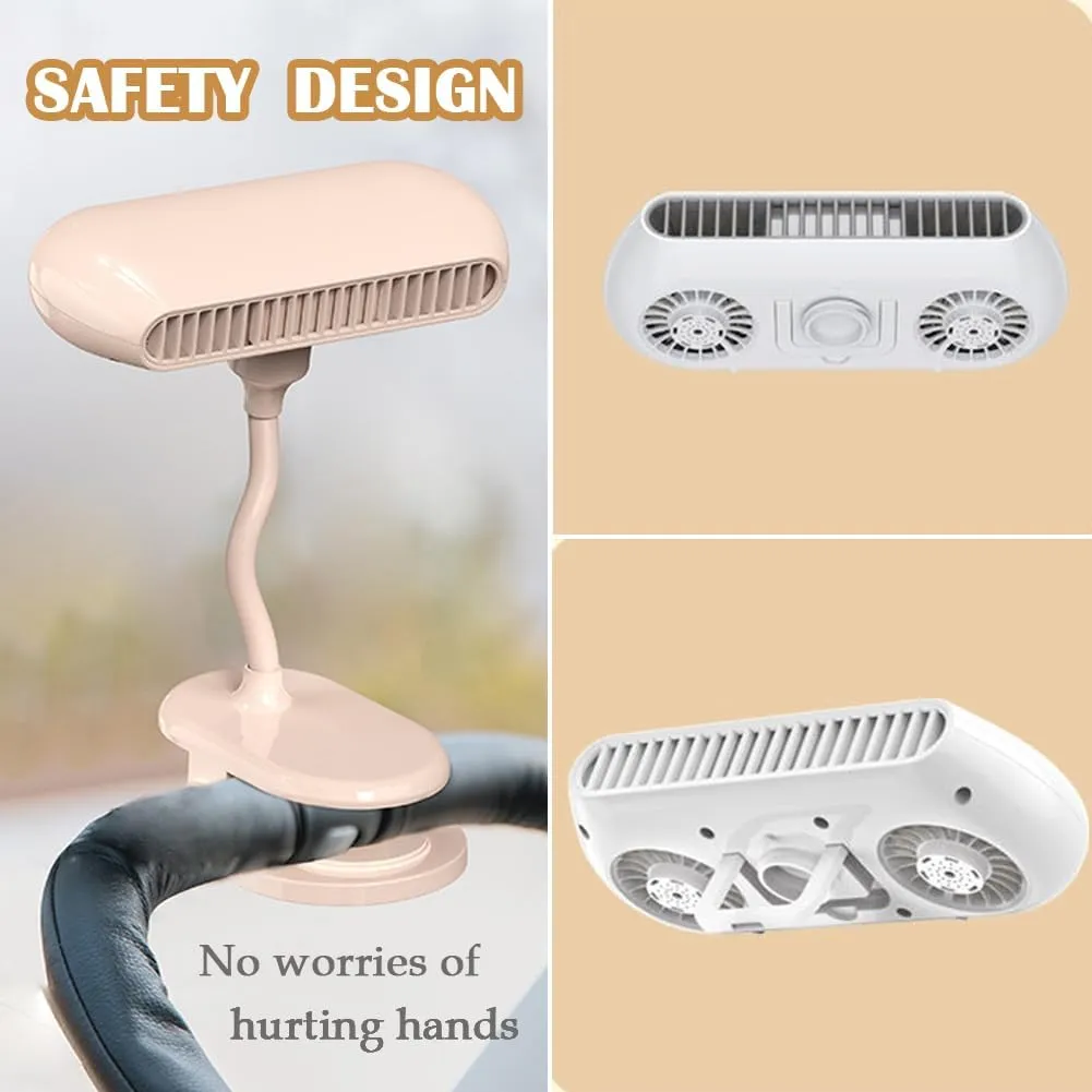 battery Operated Stroller Fan,Mini Portable portable fan usb rechargeable,clip on fan for stroller,clamp fans,Bladeless 4-Speeds,for Car Seat Crib Bike Treadmill Travel,White(Clamp)