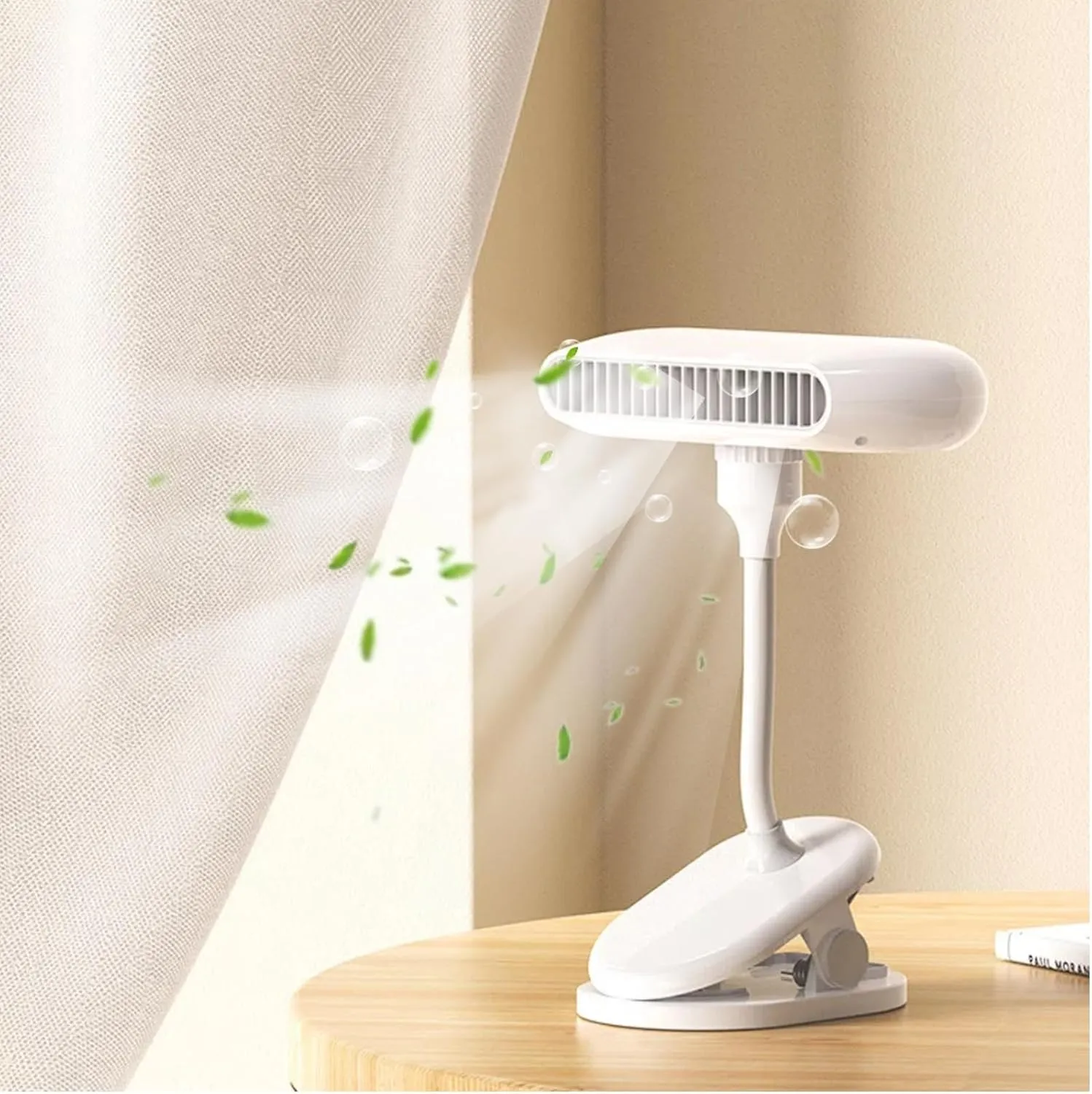 battery Operated Stroller Fan,Mini Portable portable fan usb rechargeable,clip on fan for stroller,clamp fans,Bladeless 4-Speeds,for Car Seat Crib Bike Treadmill Travel,White(Clamp) Octopus-shaped decorative fan