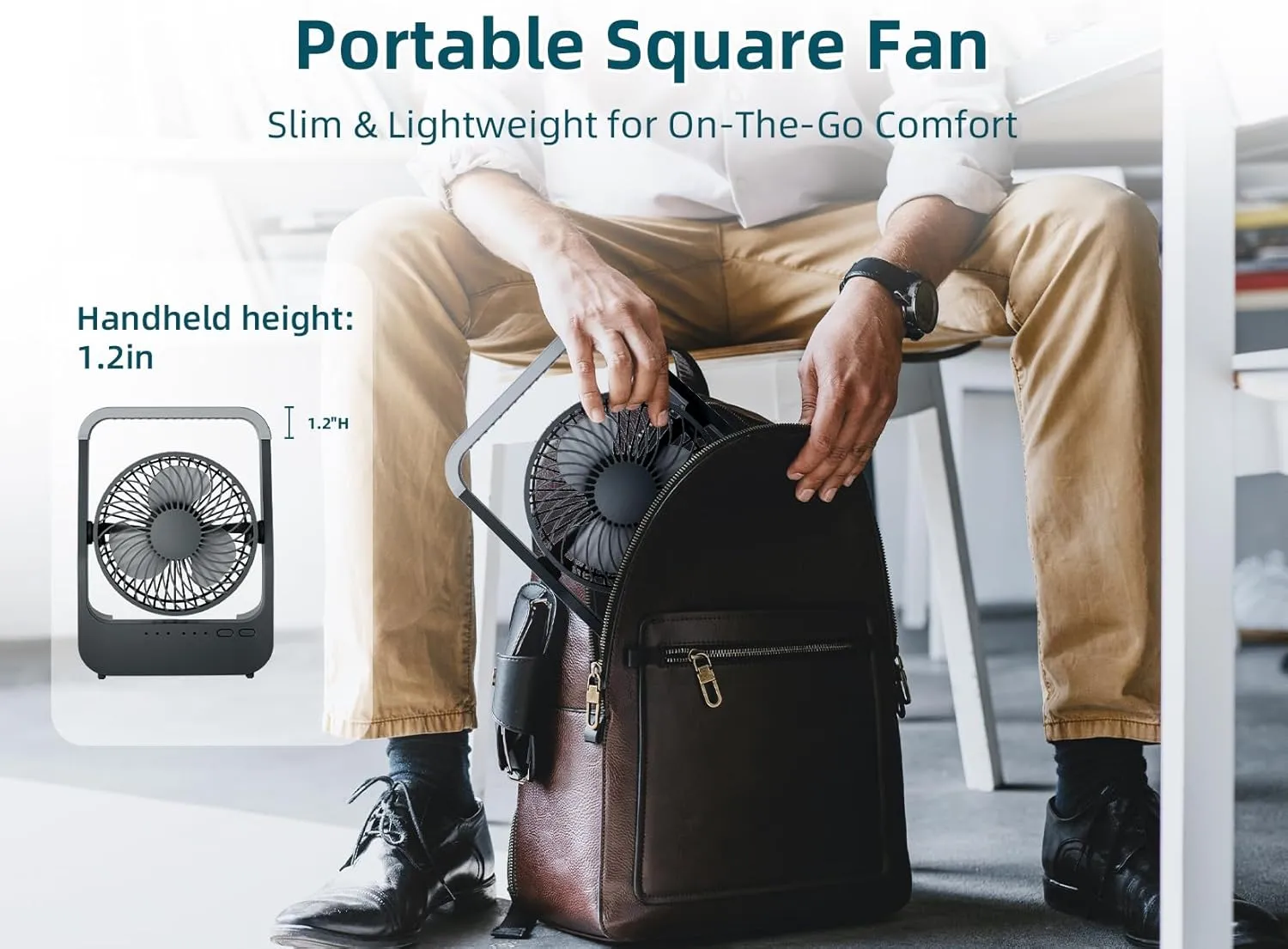Battery Powered Fan, 10000mah Portable Desk Fan with Timer, 3 Speeds, Whisper Quiet, 180 Rotation, Portable Fan for Office, Bedroom, Outdoor, Camping