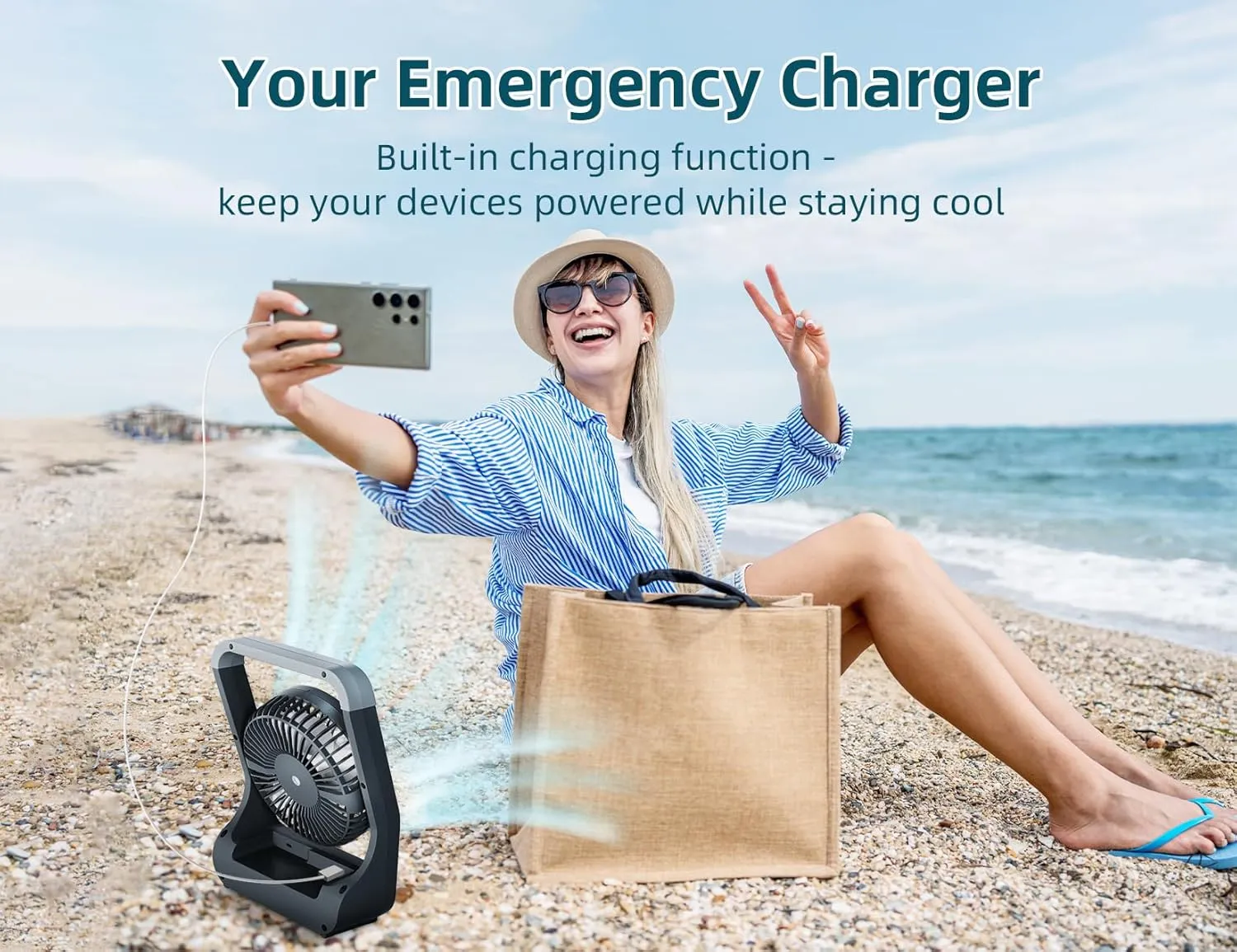 Battery Powered Fan, 10000mah Portable Desk Fan with Timer, 3 Speeds, Whisper Quiet, 180 Rotation, Portable Fan for Office, Bedroom, Outdoor, Camping