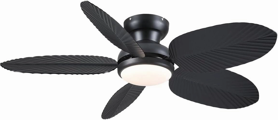 BayDay Ceiling Fans with Lights, Black Ceiling Fan with Remote APP Flush Mount Low Profile Ceiling Fan with Lights 45 inch App-controlled remote fan for convenience