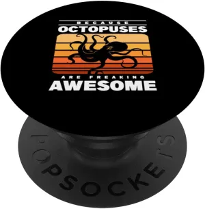 Because Octopuses Are Awesome Retro Octopus Fan Vintage PopSockets Swappable PopGrip Octopus-shaped decorative fan