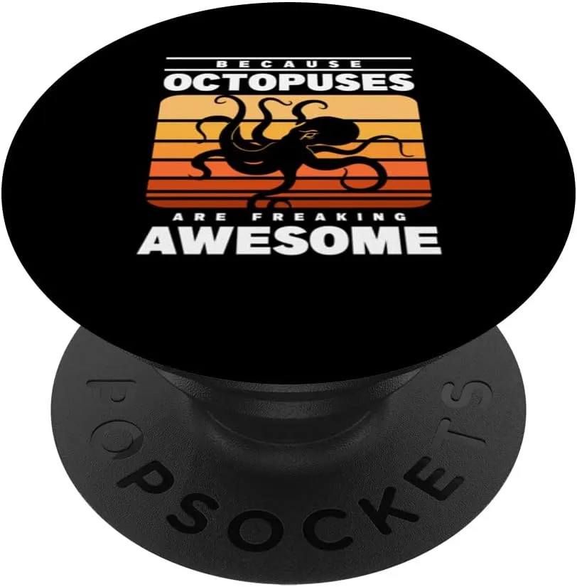 Because Octopuses Are Awesome Retro Octopus Fan Vintage PopSockets Swappable PopGrip Octopus-shaped decorative fan