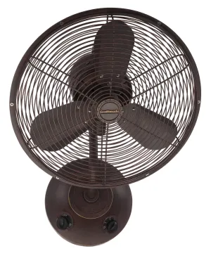 Bellows I Indoor/Outdoor Wall Mount Fan Aged Bronze Textured compact portable fans for travel and camping