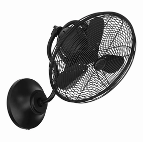 Bellows I Hard-wired Indoor/Outdoor 14"Wall Fan Flat Black compact portable fans for travel and camping